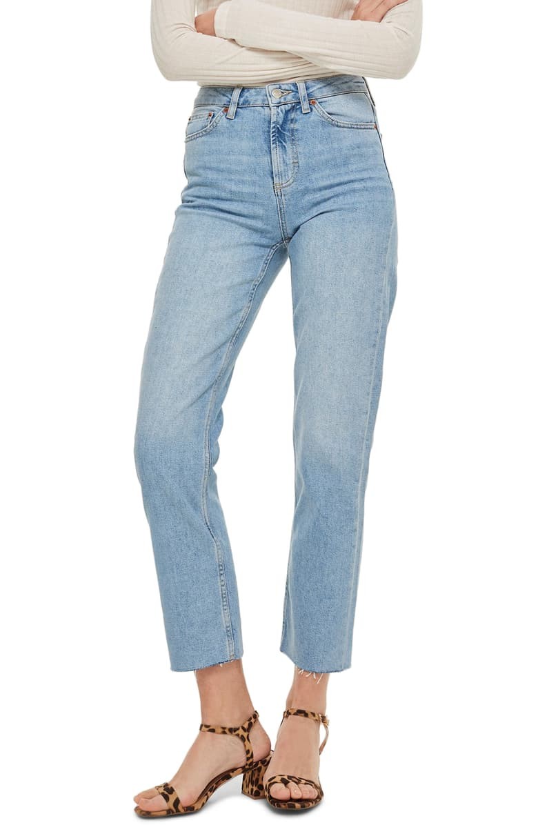Raw Hem Crop Straight Leg Jeans | Nordstrom