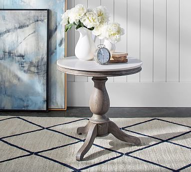 Alexandra 24" Round Marble End Table | Pottery Barn (US)