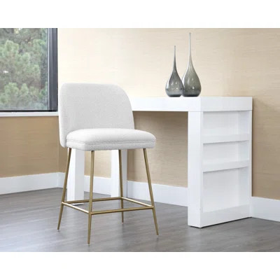 KELTY COUNTER STOOL - GOLD - COPENHAGEN WHITE - Cream | Wayfair North America
