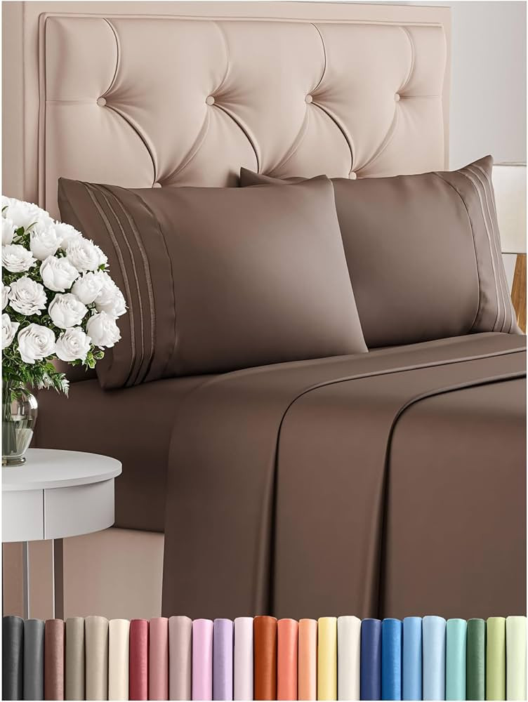 King Size 4 Piece Sheet Set - Comfy Breathable & Cooling Bed Sheets Set - Hotel Luxury Bedding fo... | Amazon (US)