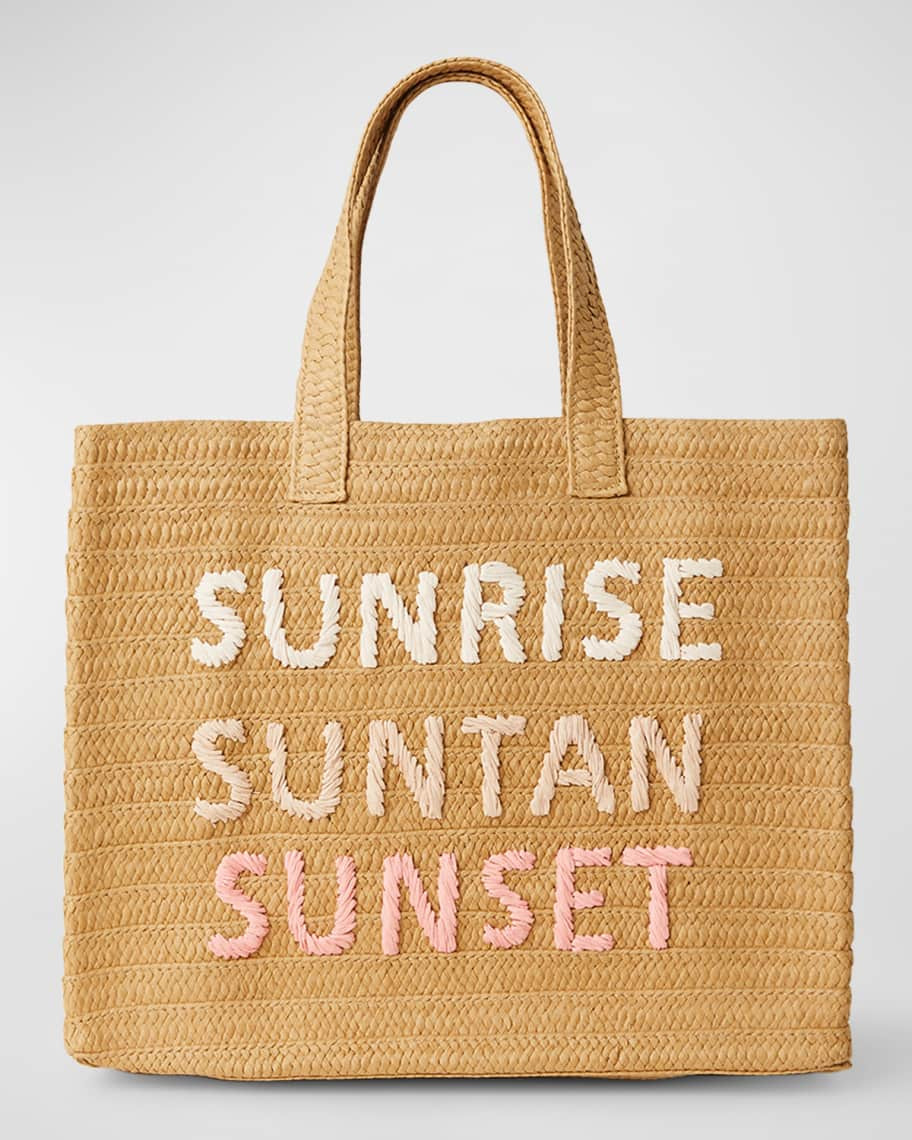 BTB Los Angeles Sunrise Suntan Sunset Straw Tote Bag | Neiman Marcus