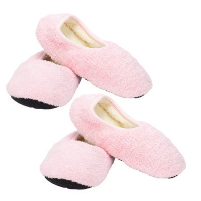 Crescent Sock Company 720073 Sorbet Berry Pink Fluffy Polyester Blend Women's Slipper Sock for Warmth and Lounging at Home Pack of 2, Large | Target