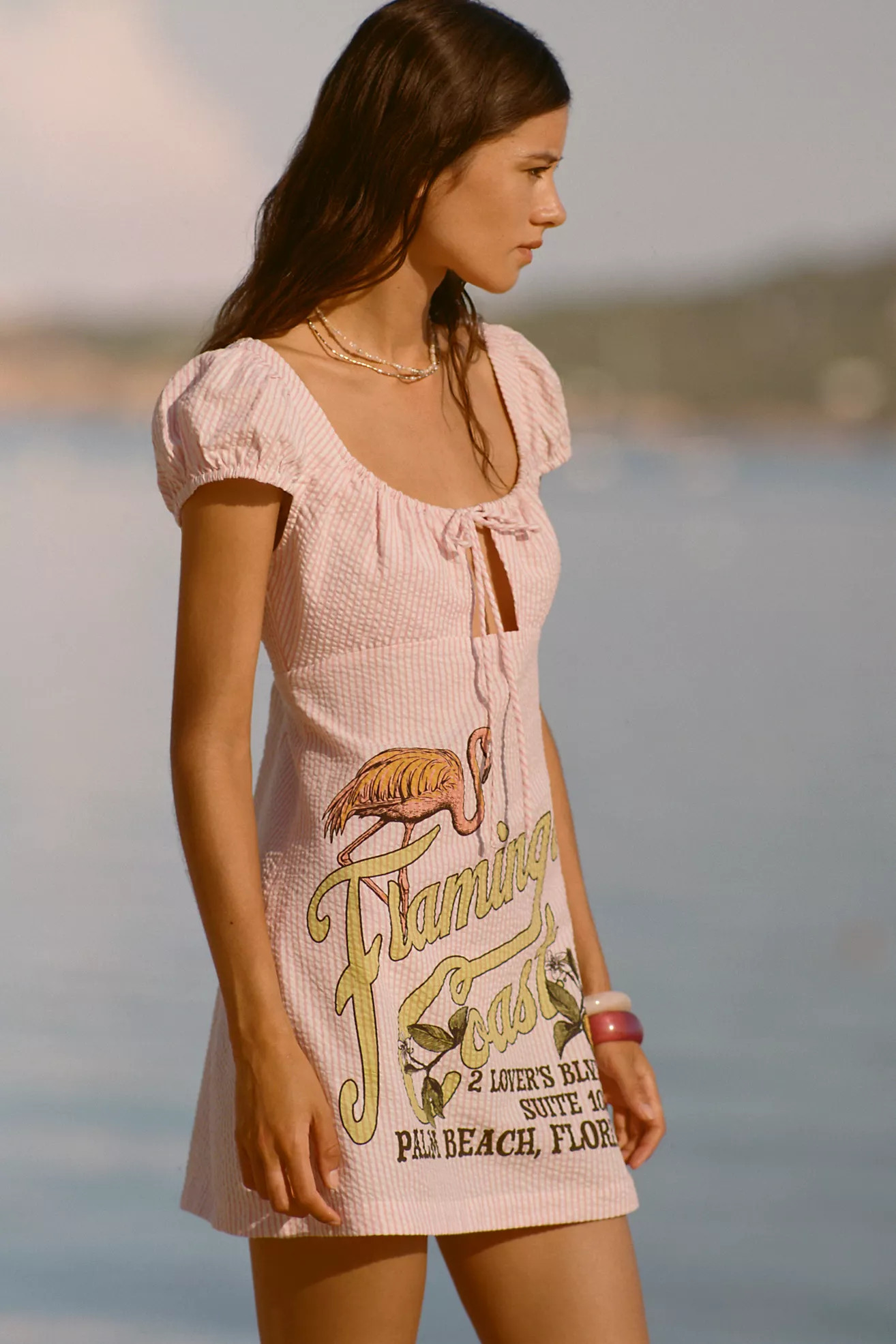 Celandine Scoop-Neck Front Tie Mini Dress | Anthropologie (US)