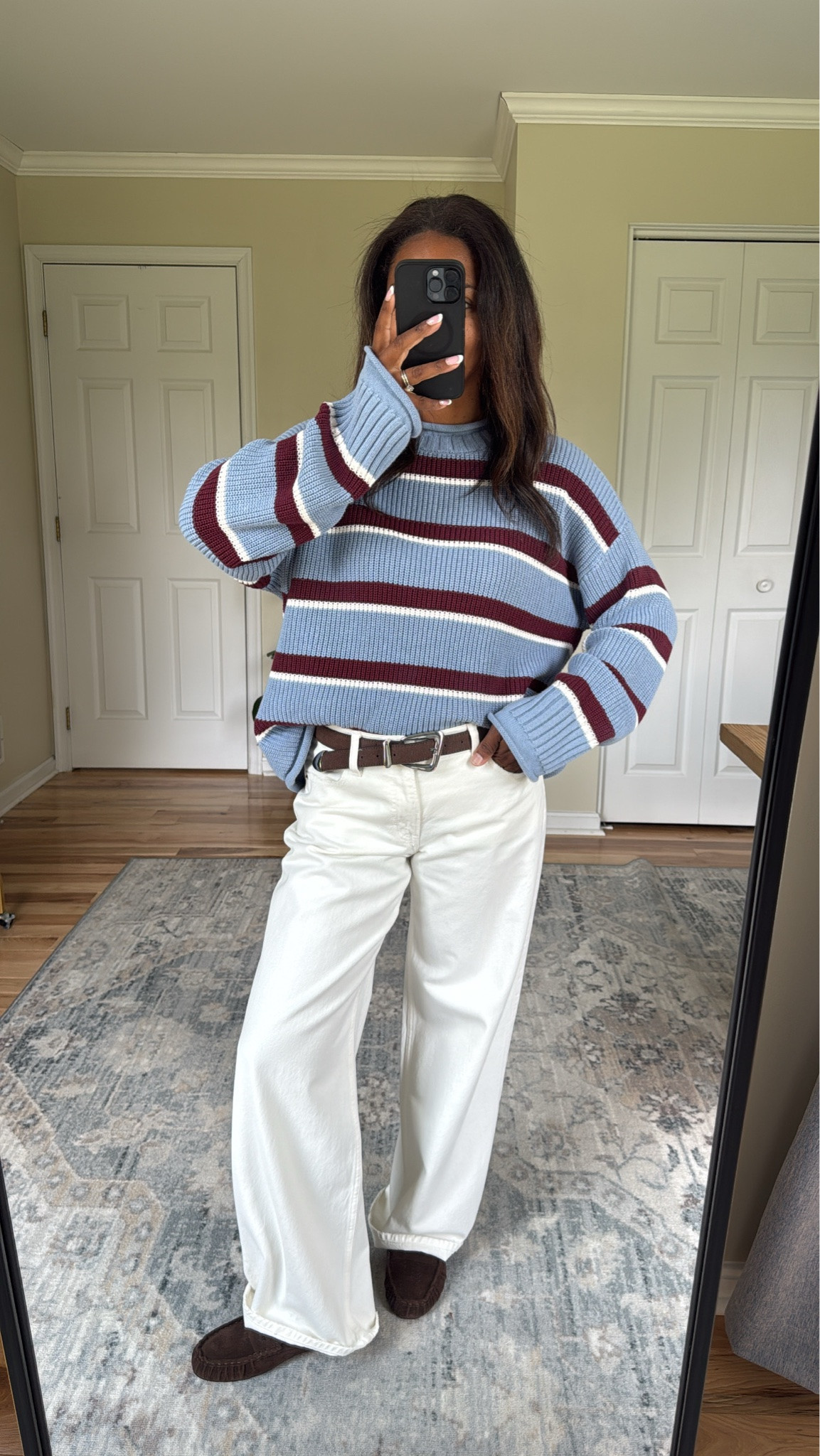 Wearing a small in sweater and size 27 regular in the jeans   

Use code “DENIMAF” at checkout for extra 15% off

#LTKgrwm #LTKootd #LTKOver40
