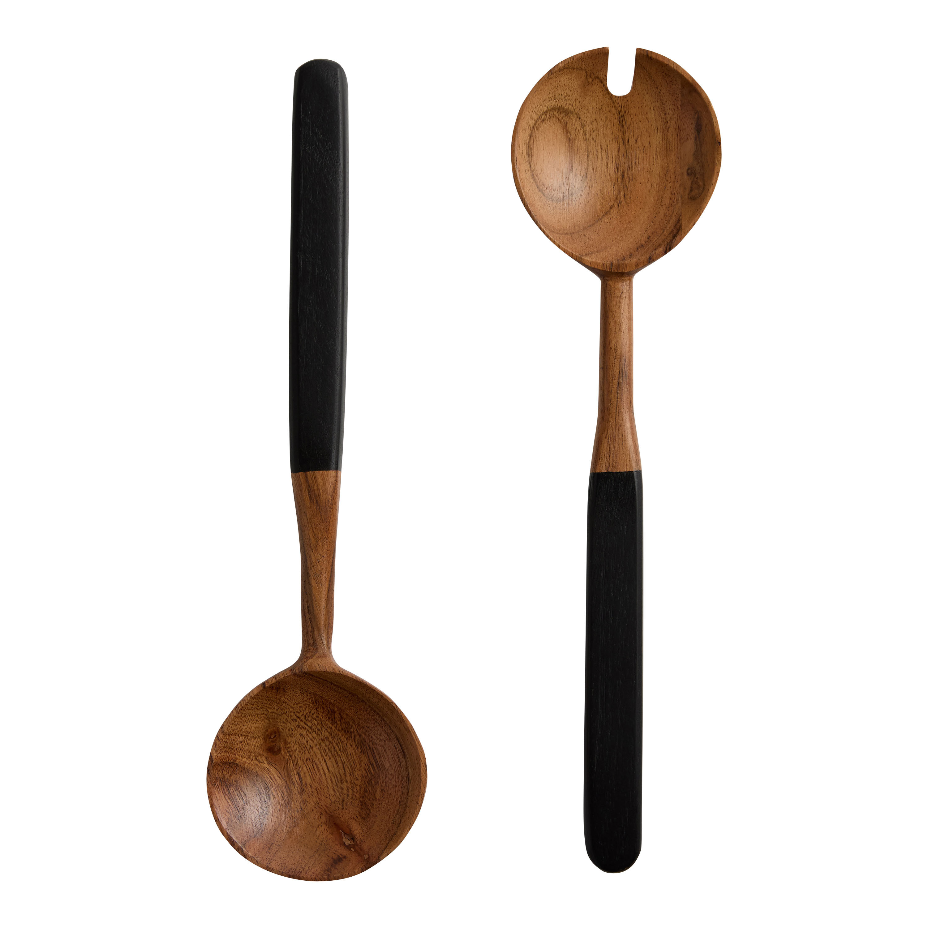Neha Two Tone Acacia Wood Salad Servers 2 Piece Set | World Market