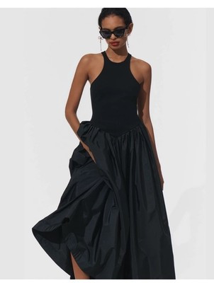 Maeve Anthropologie Maxi Dress Sz 12 Drop Waist Black Grunge Witchy Blogger Fav | eBay US