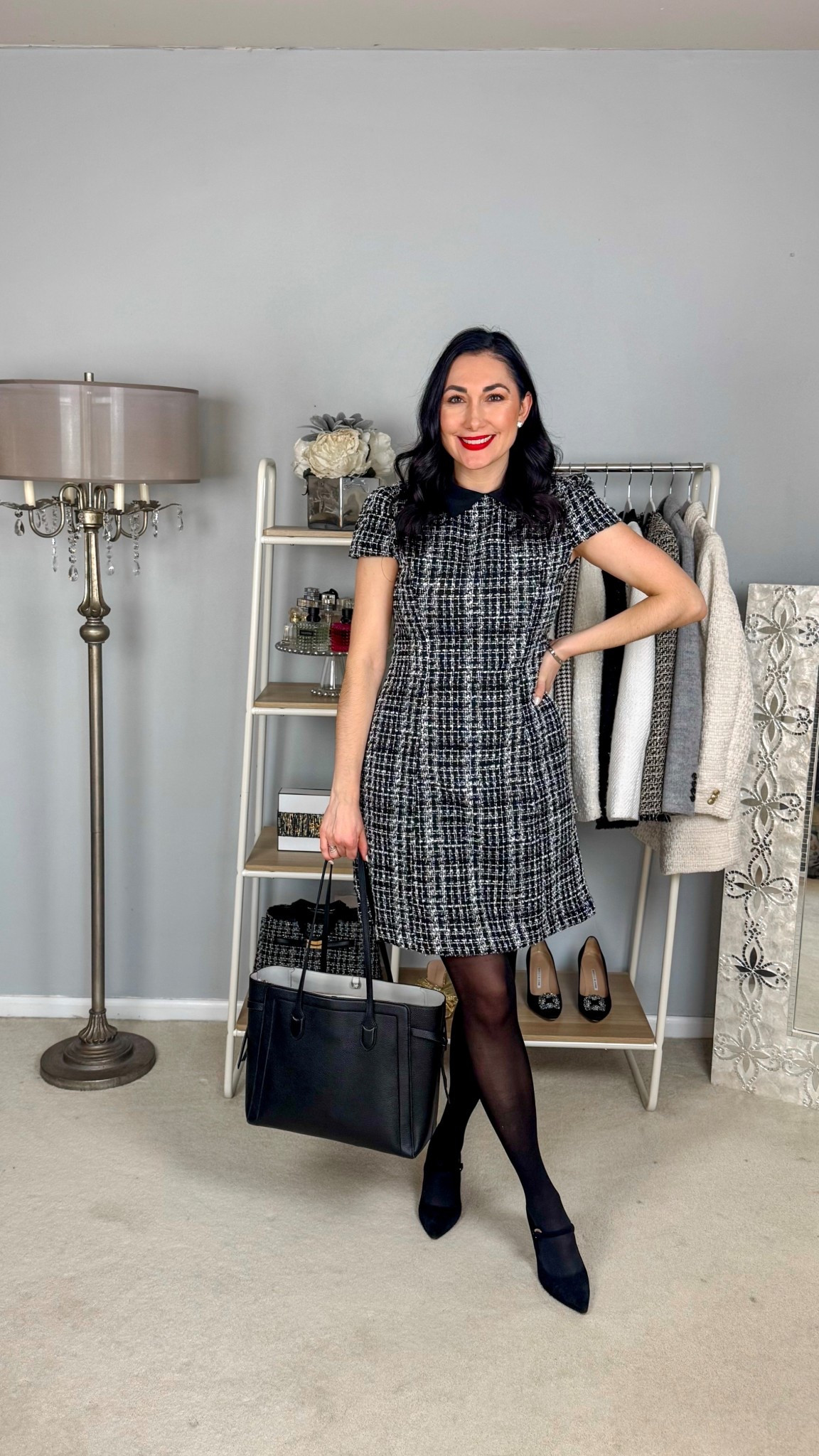 Classic holiday outfit 🖤

Black and white tweed sheath dress size 4 (50% off)
Sheertex tights size medium 
Black Mary Jane heels 

Birthday outfit 
Christmas outfit 
Holiday style 
Work outfit 
Business professional 
Work wear 
Work dress 
Office outfit 

#LTKFindsUnder100 #LTKWorkwear #LTKSaleAlert