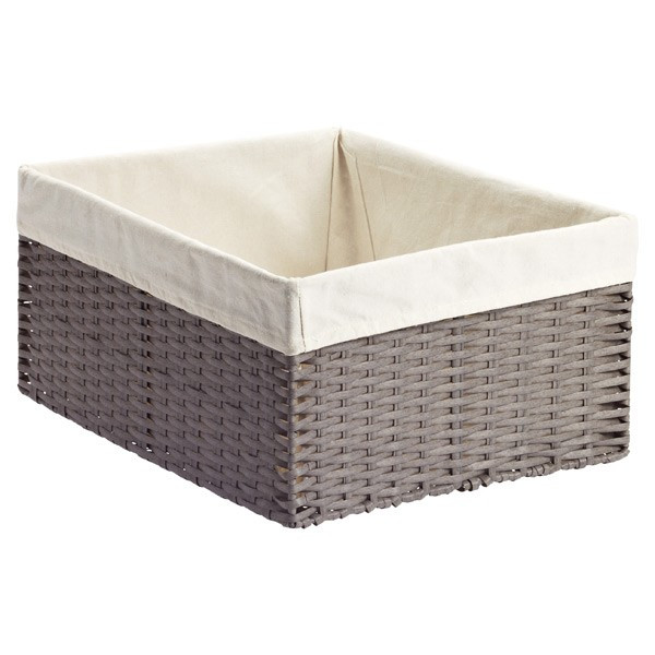 Grey Montauk Woven Rectangular Storage Bins | The Container Store