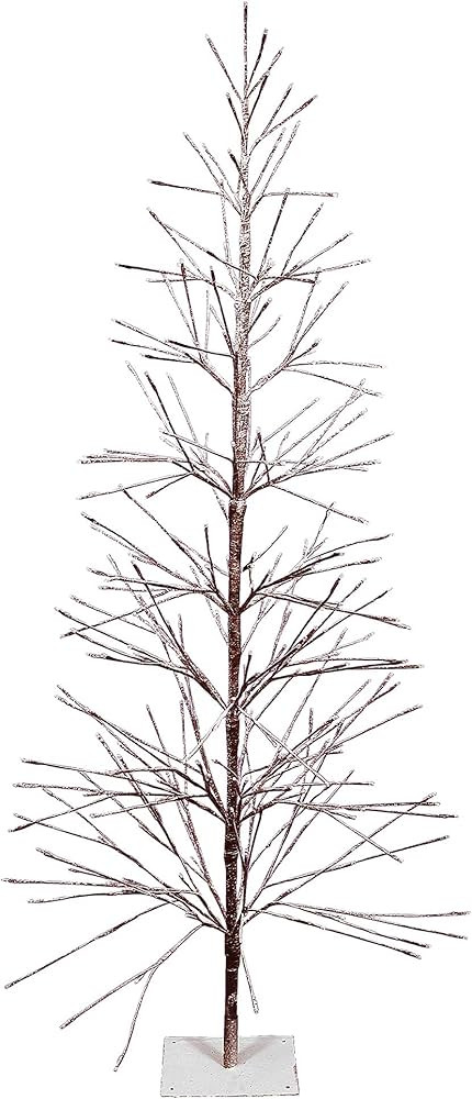 Alpine Corporation 71"H Indoor/Outdoor Artificial Flocked Christmas Tree with White LED Lights, B... | Amazon (US)