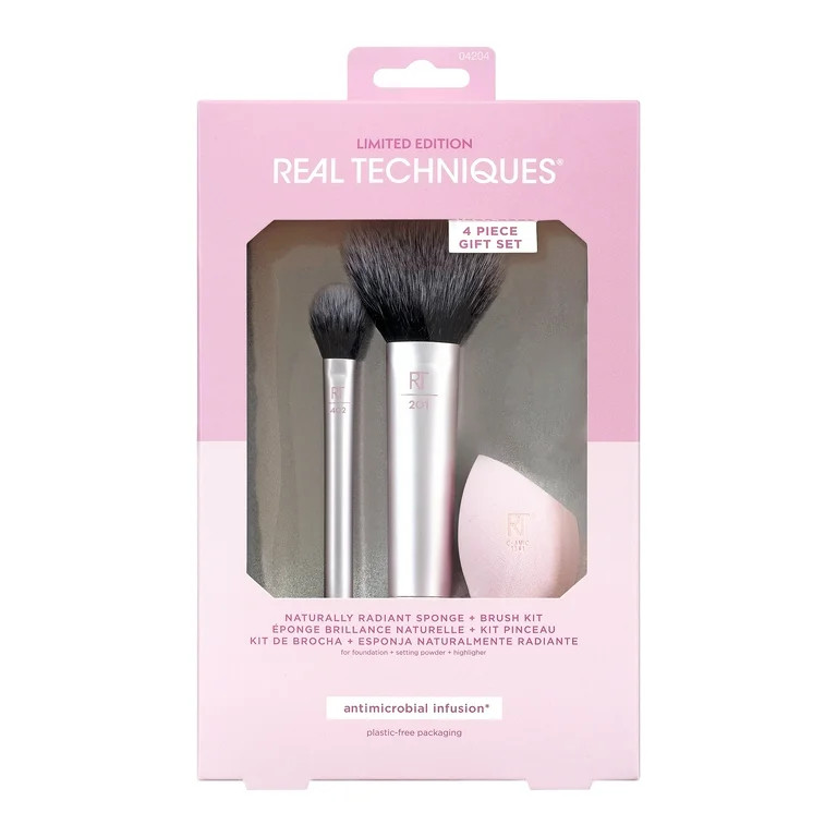 Real Techniques Limited Edition Naturally Radiant Sponge and Brush Kit, 4 Piece Gift Set - Walmar... | Walmart (US)