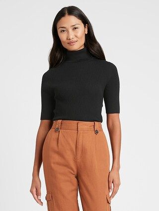 Fitted Turtleneck Sweater Top | Banana Republic (CA)