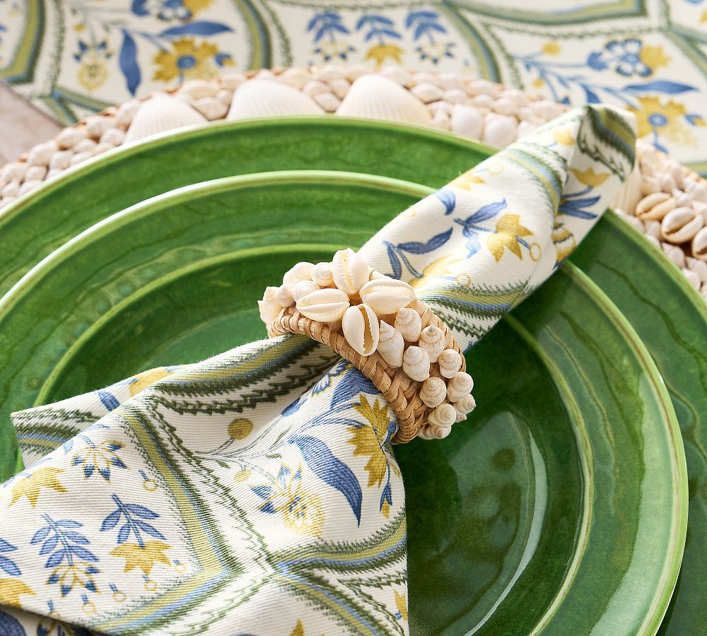 Tava Shell Handwoven Napkin Rings -  Set of 4 | Pottery Barn (US)
