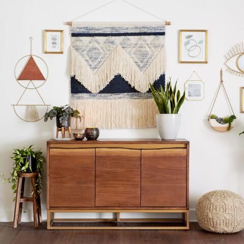 Celeste Gold Metal And Wood Geo Wall Hanging | World Market