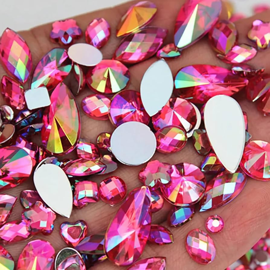 1000Pcs Gems Jewels for Crafting, Flat Back Acrylic AB Rhinestones Gemstone, DIY Craft for Pirate... | Amazon (US)