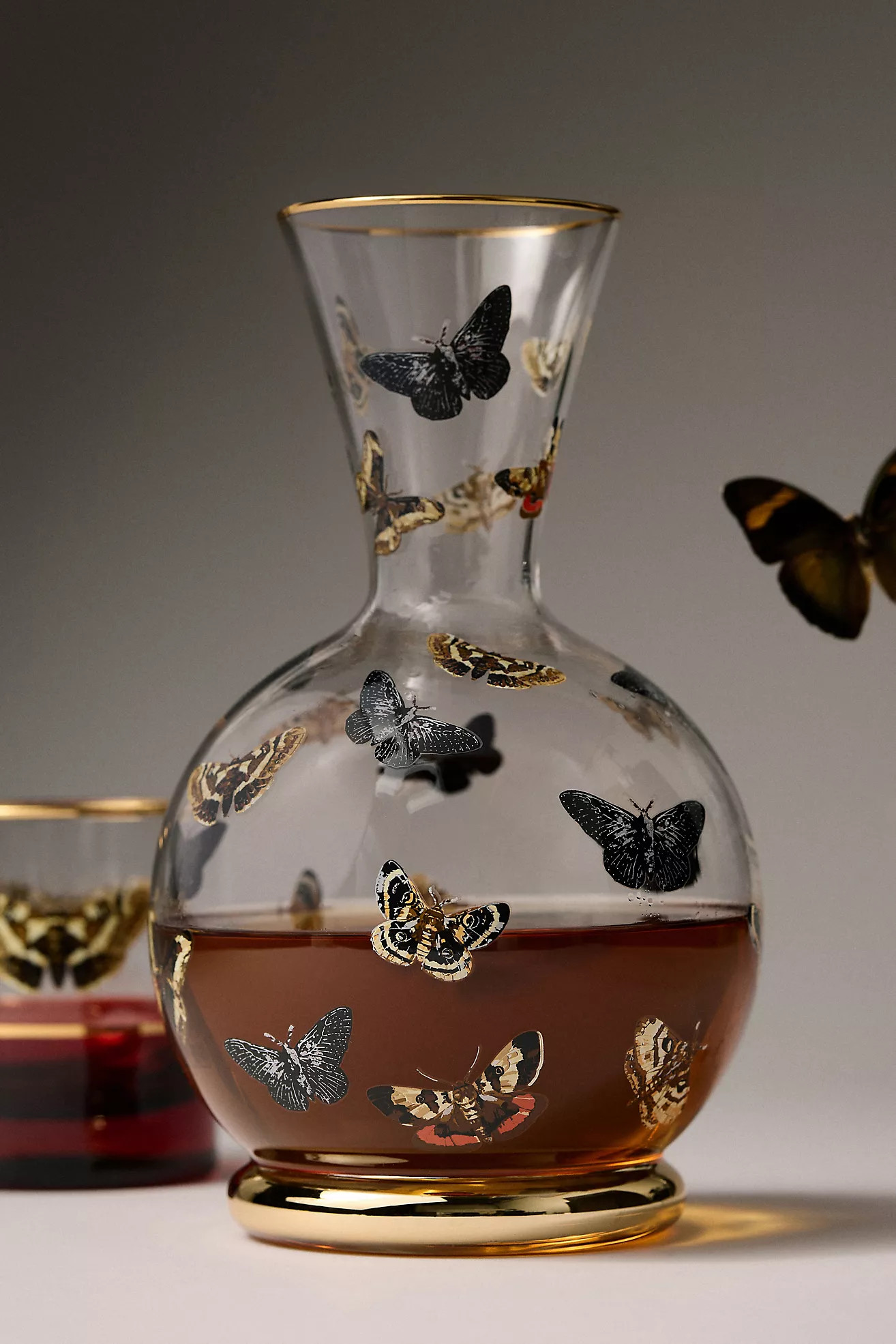 Catherine Martin Midnight Creatures Decaled Glass Decanter | Anthropologie (US)