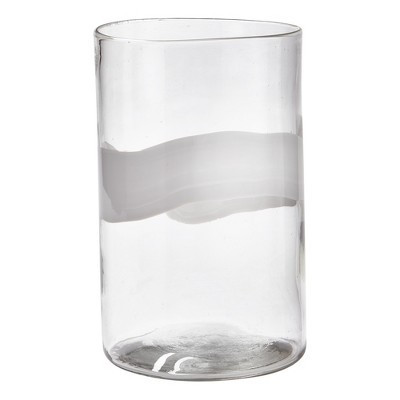 tagltd 12.75" Tiburon Clear Blown Glass with Bubble Finish Hurricane Pillar Candle Holder Small Size | Target