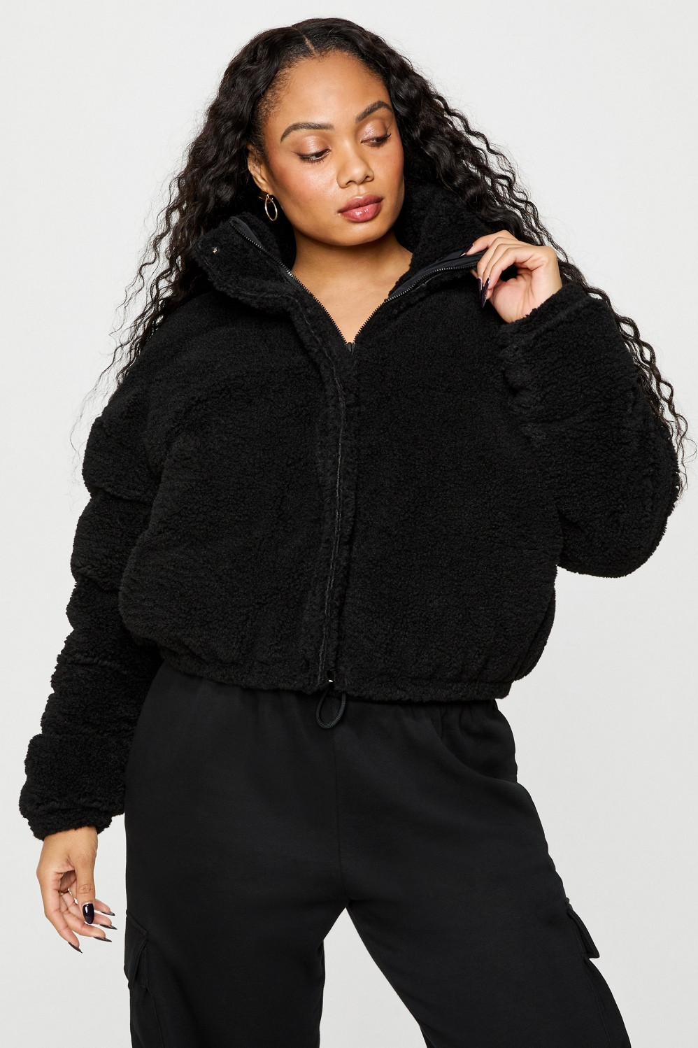 Faux Shearling Puffer Jacket | Fabletics - North America