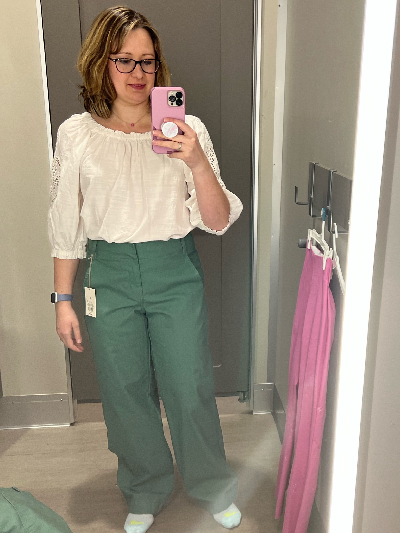 Soft white top and dusty jade pants at Target. They didn’t have my sizes but I’m linking them here.

#LTKSeasonal #LTKunder50 #LTKsalealert