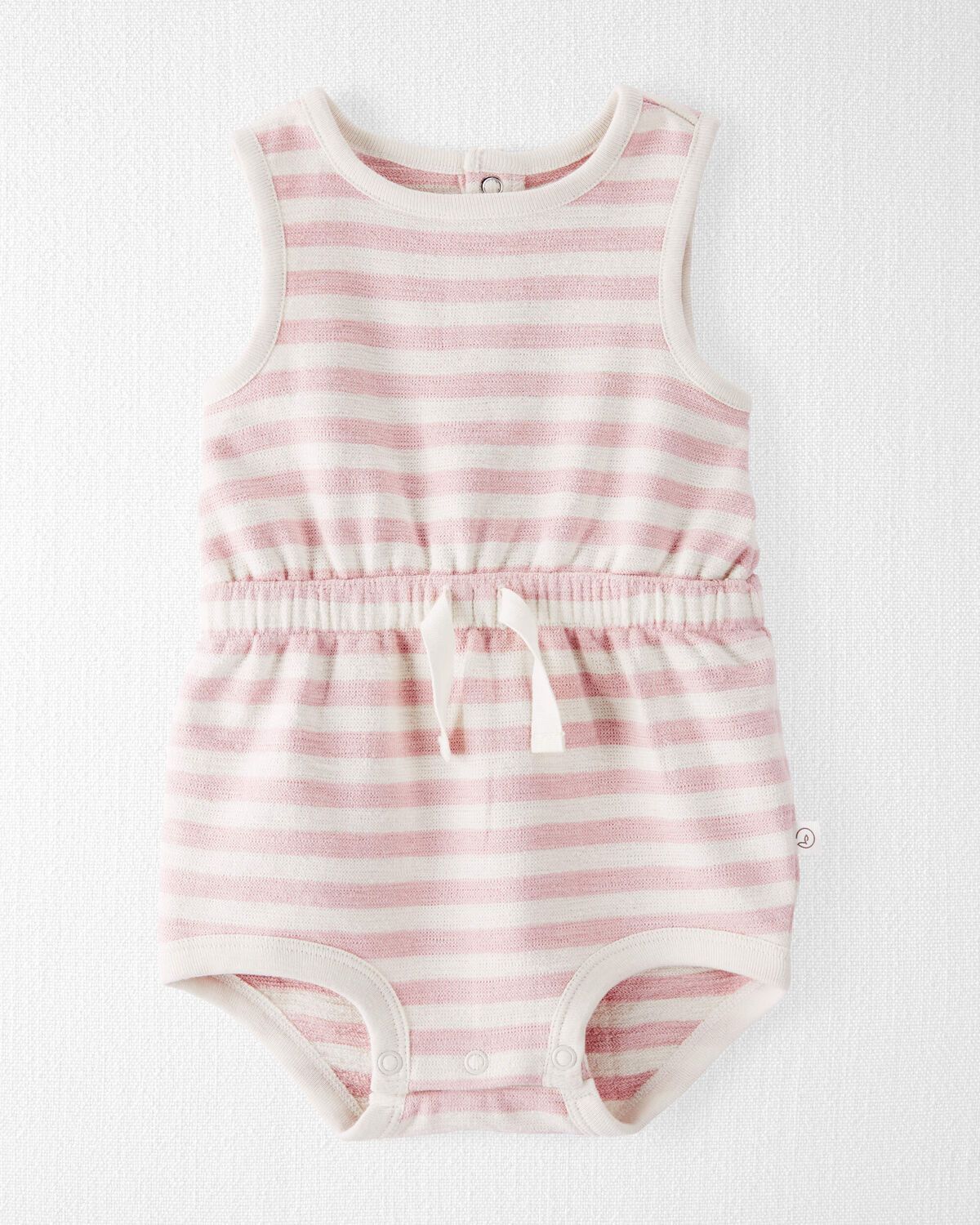 Baby Organic Cotton Pink Striped Bubble Romper | Carter's