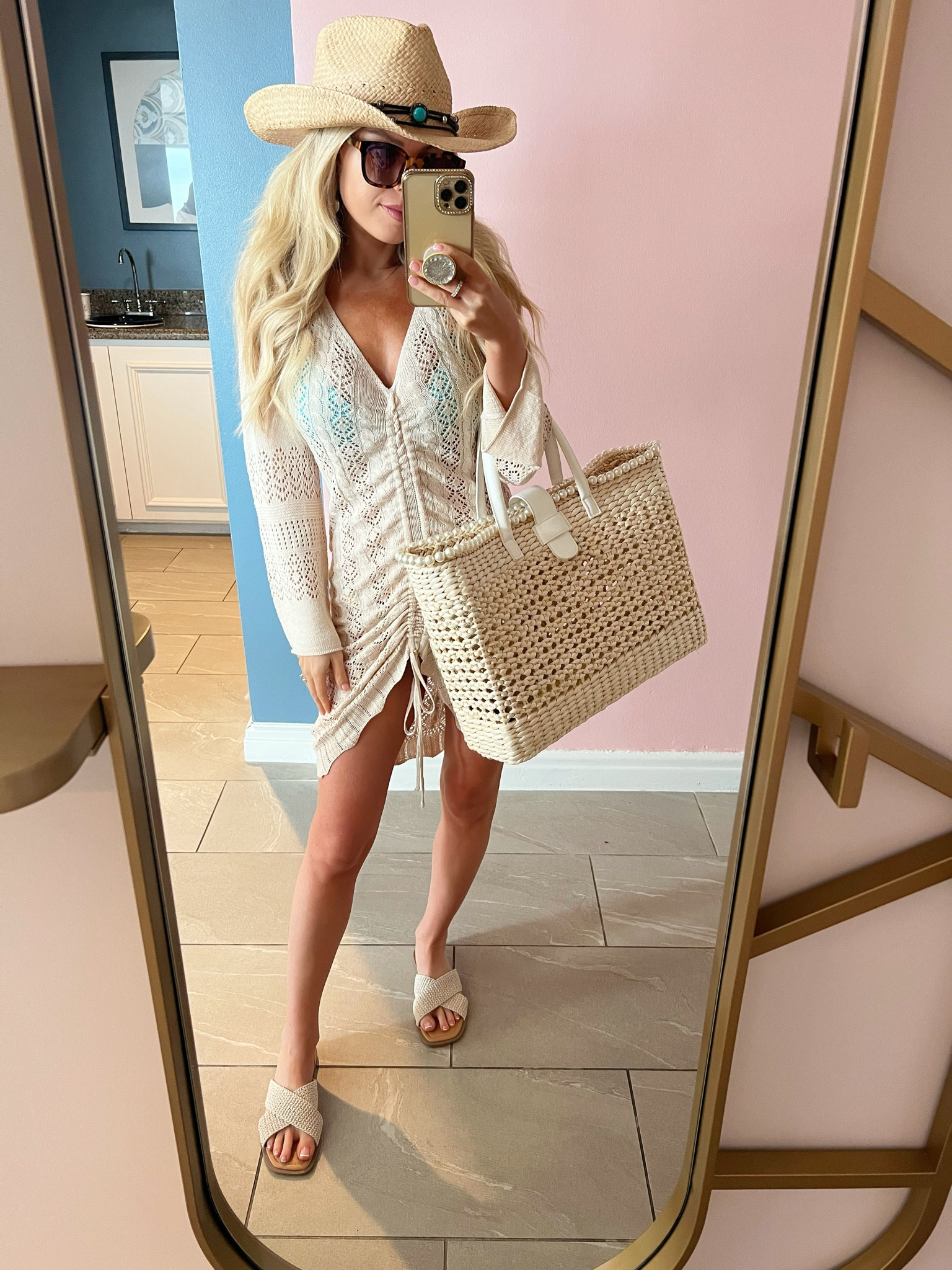 Swim coverup. Amazon coverup. Swimwear. Beach vacation. Beach tote. Beach bag. Sandals. Cowboy hat. Beach hat 

#LTKitbag #LTKtravel #LTKswim