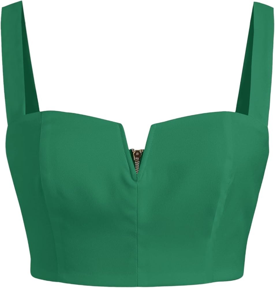 CIDER Solid V-Wire Crop Tank Top | Amazon (US)