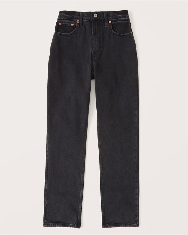 Curve Love 90s Ultra High Rise Straight Jeans | Abercrombie & Fitch (US)