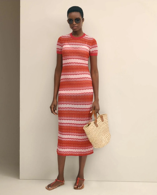 Brooks Brothers Women's Ombre Stripe Sweater Dress | Pink | Size XXS | Brooks Brothers