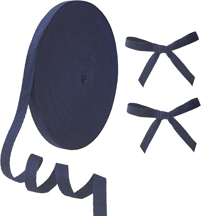 3/8 Inch Navy Blue Cotton Twill Tape - 40 Yards Herringbone Bias Binding Tape for Sewing, Crafts,... | Amazon (US)