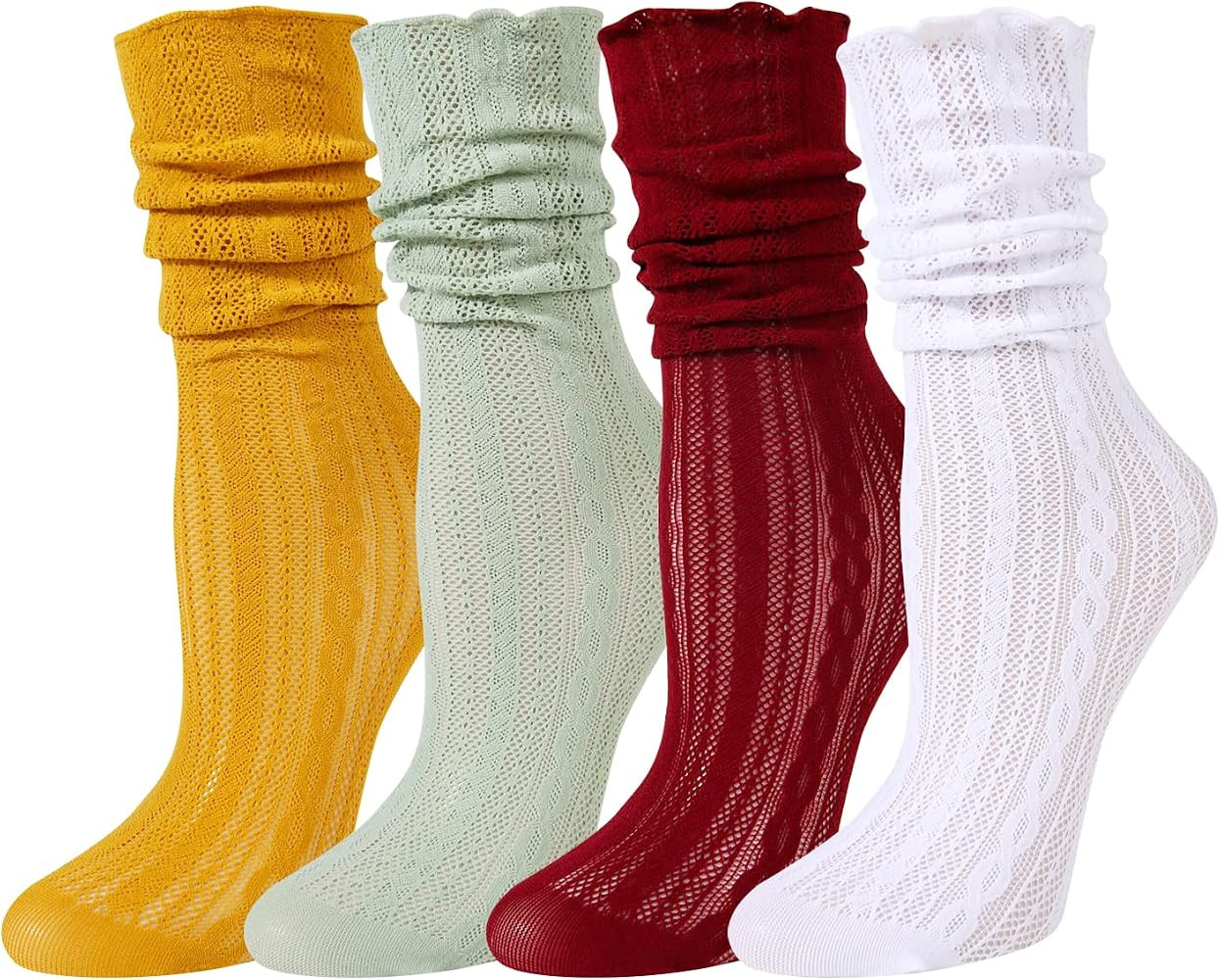 Benefeet Sox Womens Lace Sheer Slouch Socks Girls Cute Mesh Tulle Stockings Ankle Decorated Loose... | Amazon (US)
