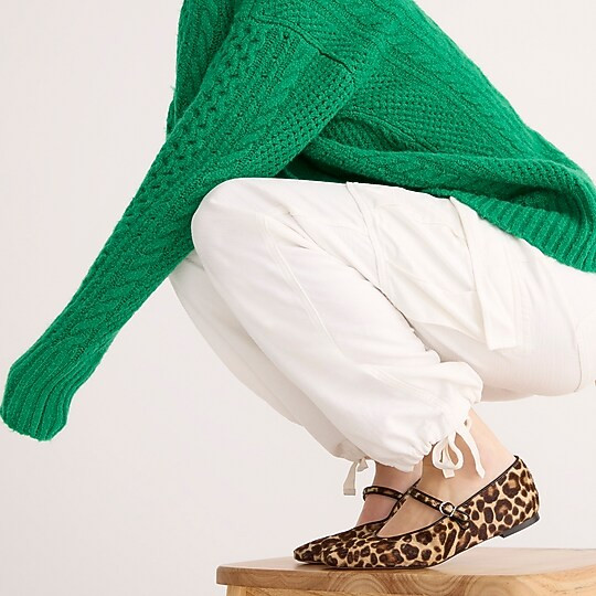 Anya Mary Jane flats in calf hair | J. Crew US