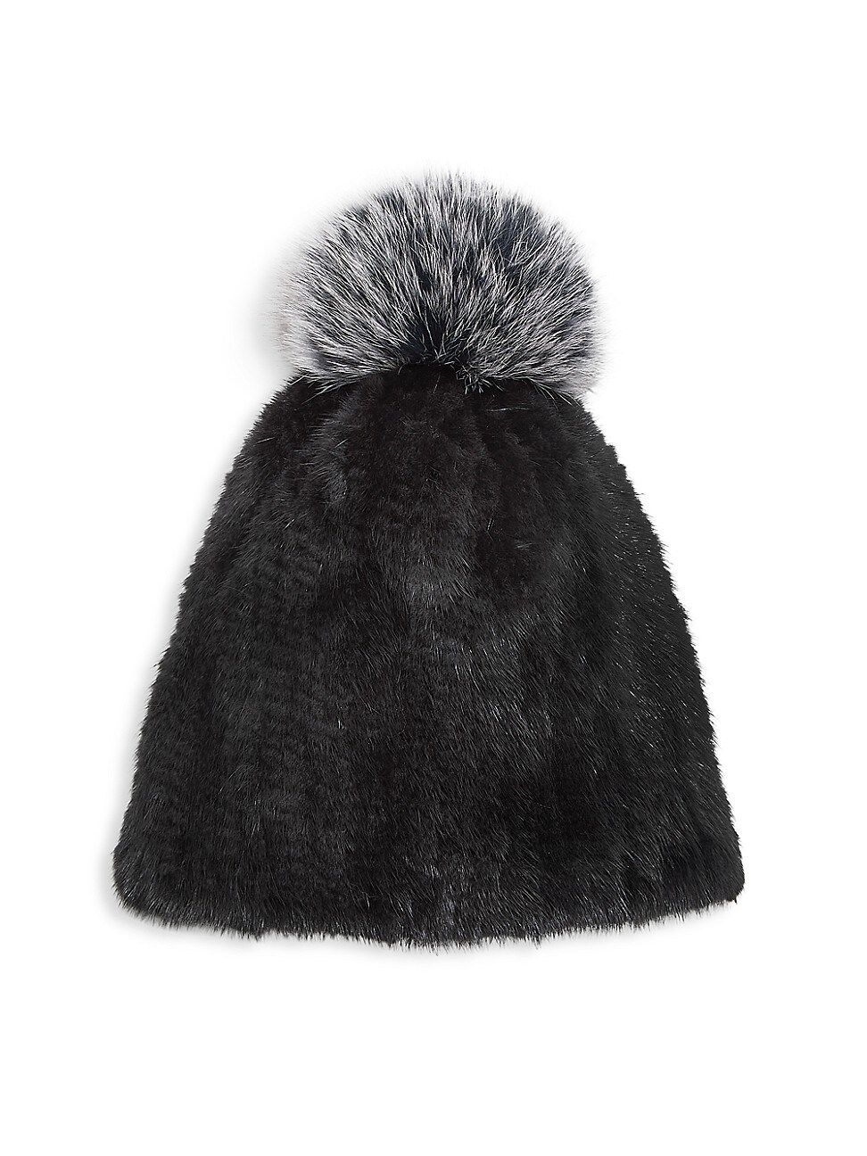 Julia & Stella For The Fur Salon Knitted Mink & Fox Pom-Pom Beanie | Saks Fifth Avenue