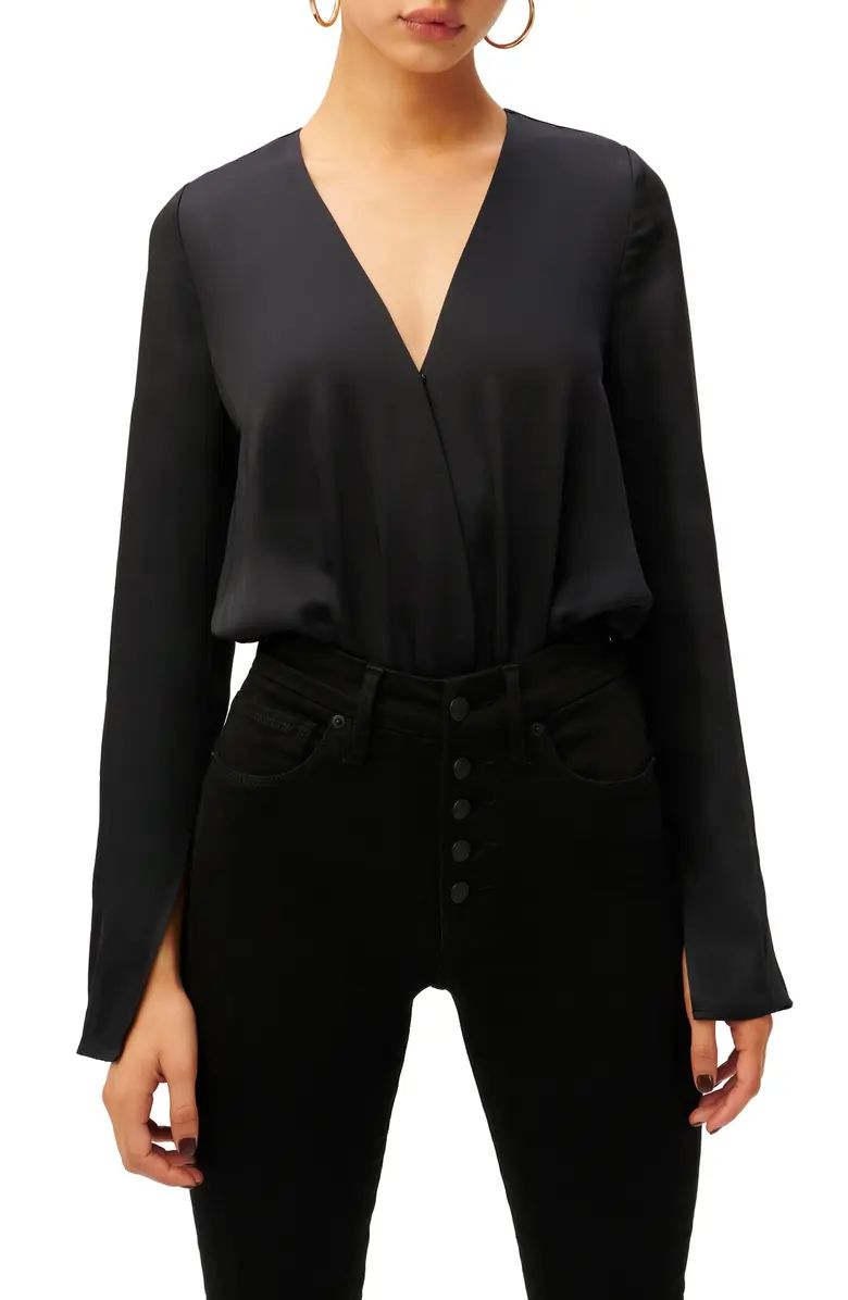 Good American Flowing Faux Wrap Bodysuit | Nordstrom | Nordstrom