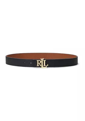 Lauren Ralph Lauren Logo Reversible Pebbled Leather Belt | Belk