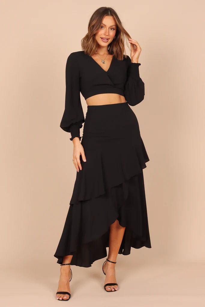 Eleanor Two Piece Skirt Set - Black | Petal & Pup (US)