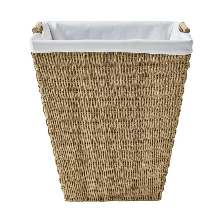 Better Homes & Gardens Resin Poly Rattan Laundry Hamper with Fabric Liner 19.49 in x 14.76 in x 2... | Walmart (US)