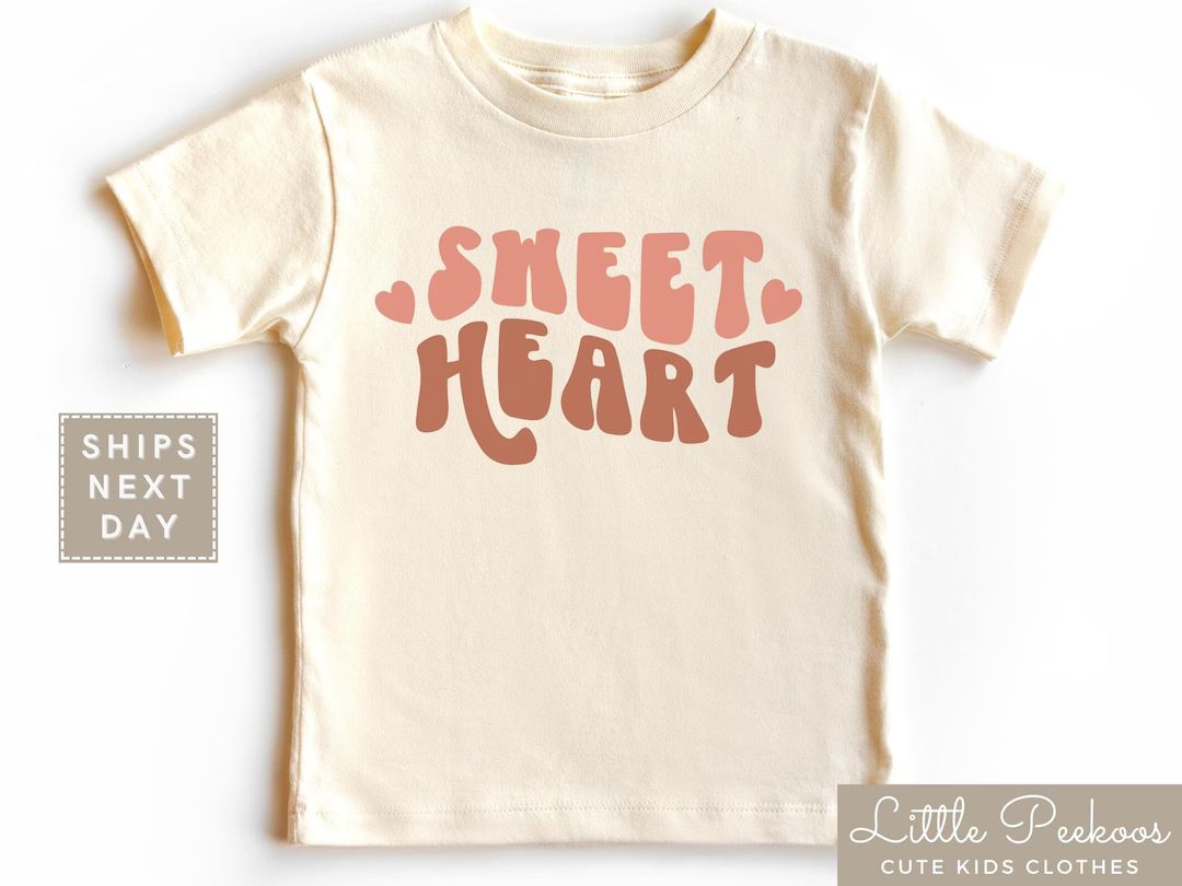 Sweet Heart Kids Shirt Retro sweet Heart Natural - Etsy | Etsy (US)