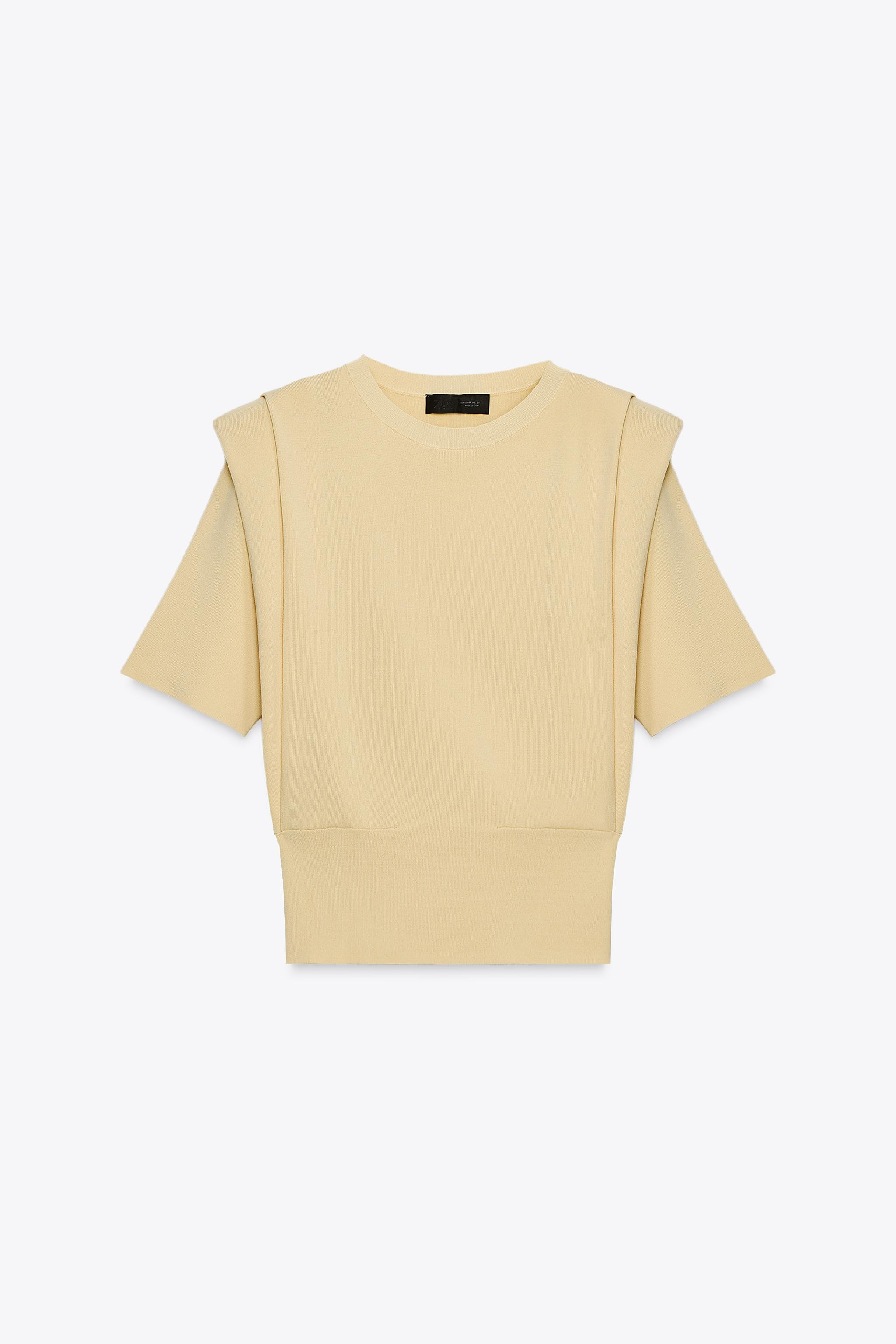 SHOULDER PAD KNIT TOP | Zara US