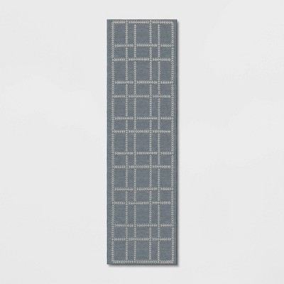 Stitched Grid Woven Outdoor Area Rug Slate Blue - Threshold™ designed with Studio McGee | Target