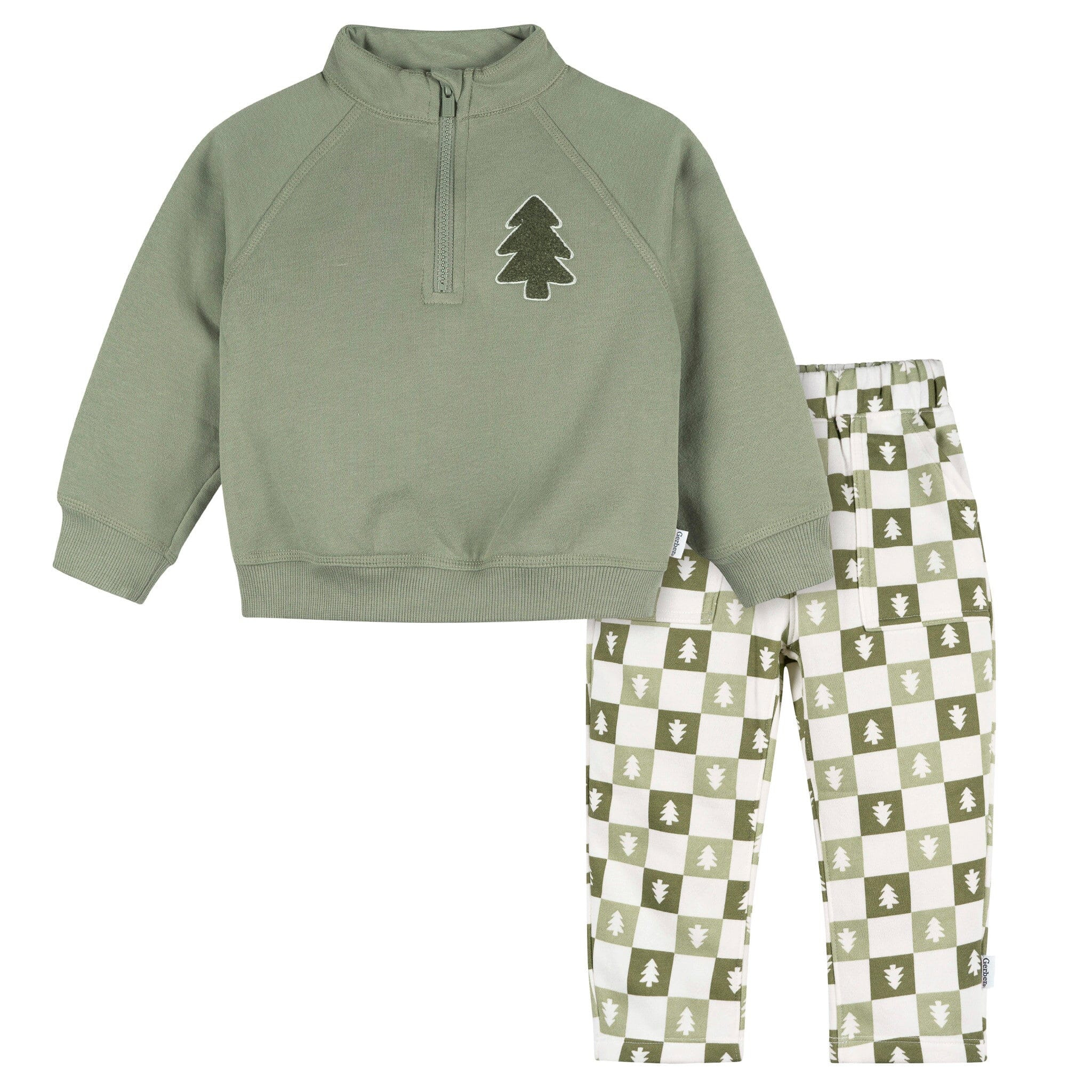 2-Piece Infant & Toddler Boys Green Trees Fleece Top and Pants | Gerber Childrenswear