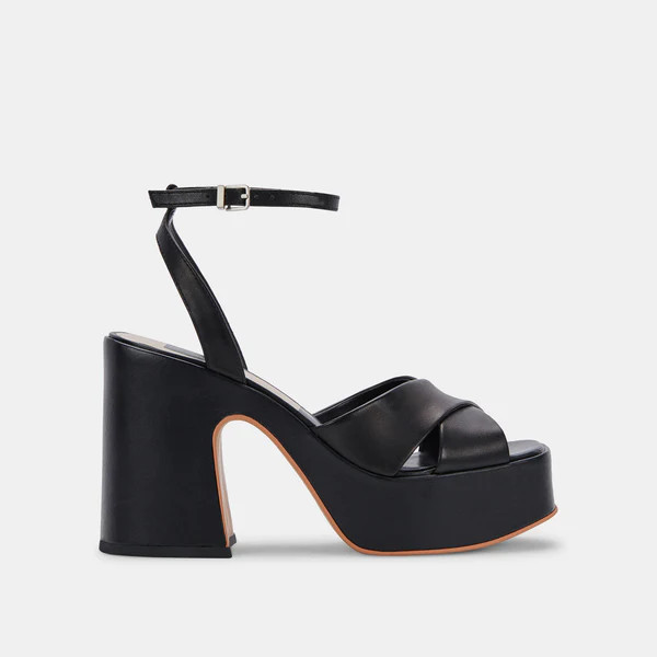 WESSI HEELS IN BLACK LEATHER | DolceVita.com