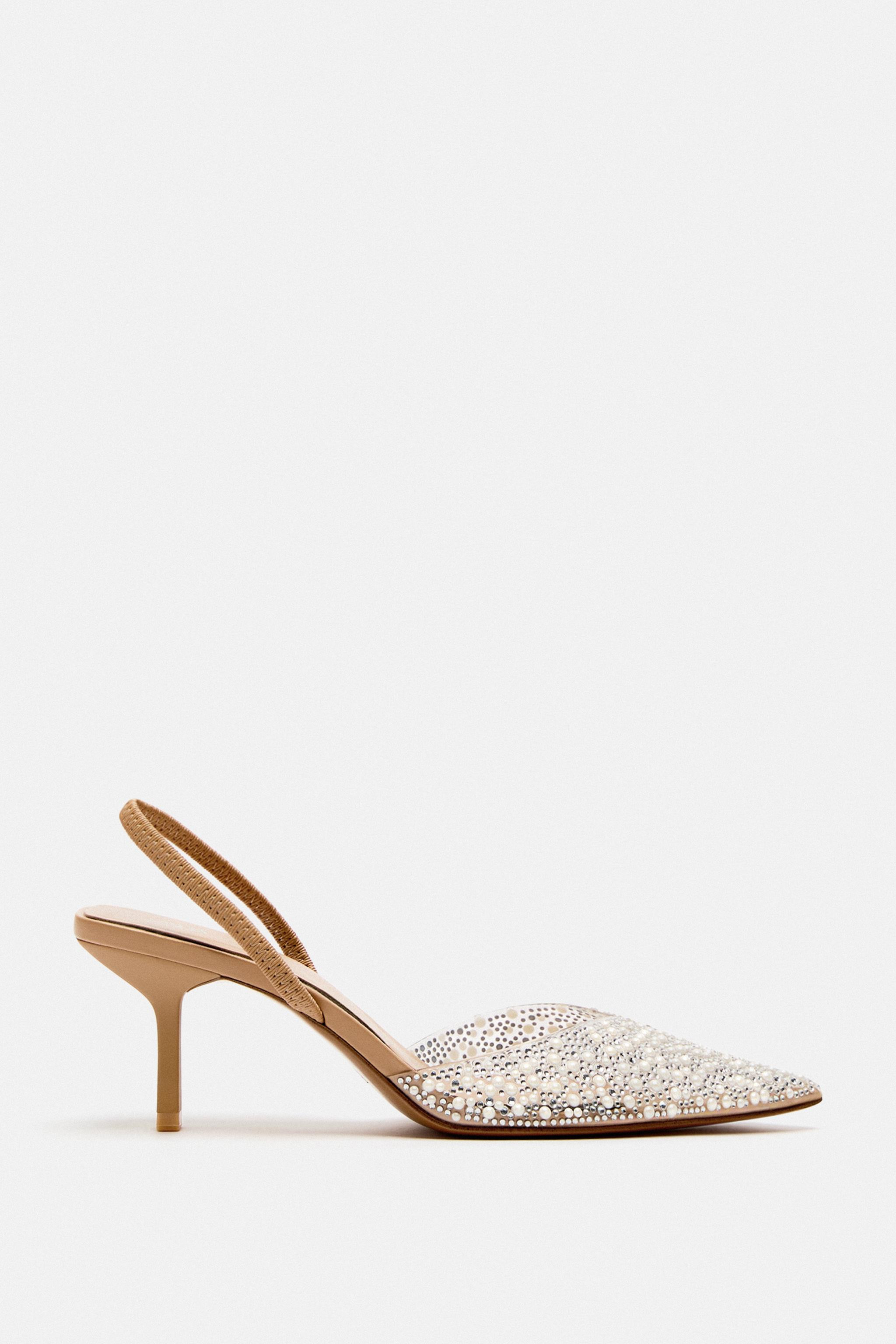 PEARL HEELED SLINGBACKS | Zara US
