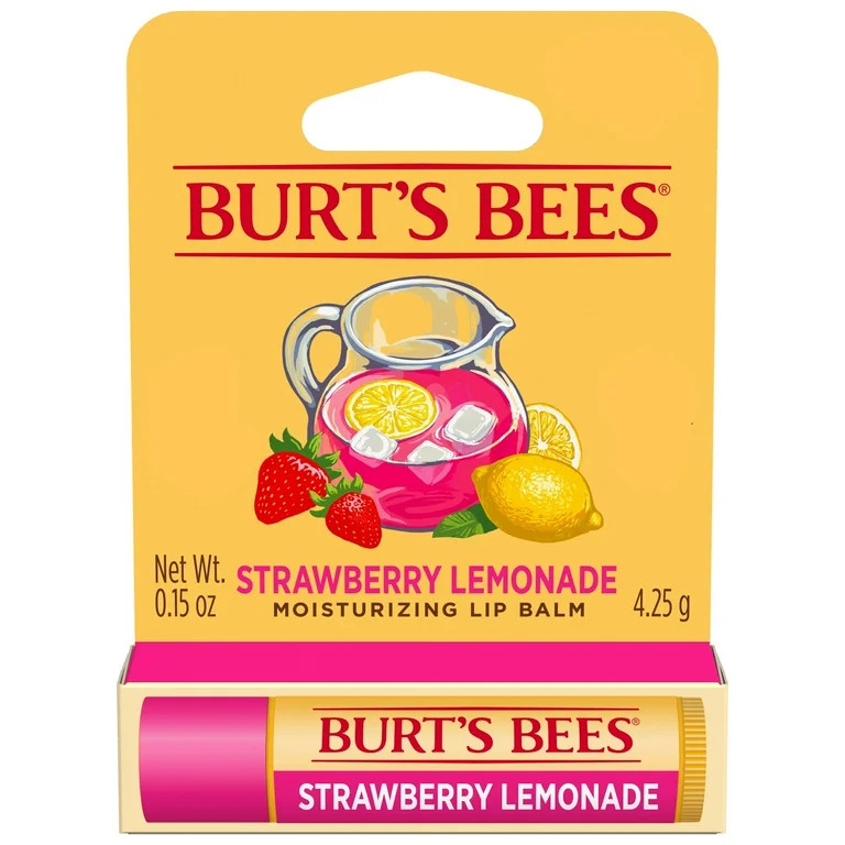 Burt's Bees 100% Natural Origin Moisturizing Lip Balm, Strawberry Lemonade, 1 Tube | Walmart (US)