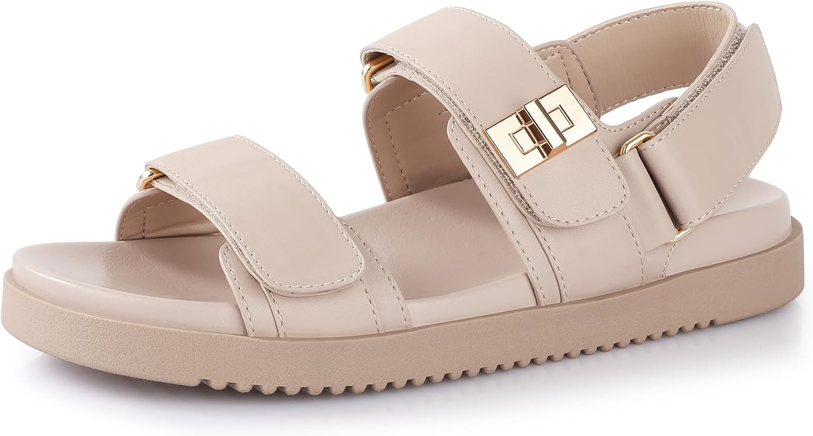 Ankis Black White Beige Nude Women's Flat Sandals Comfort Adjustable Front Strap and with a Back ... | Amazon (US)
