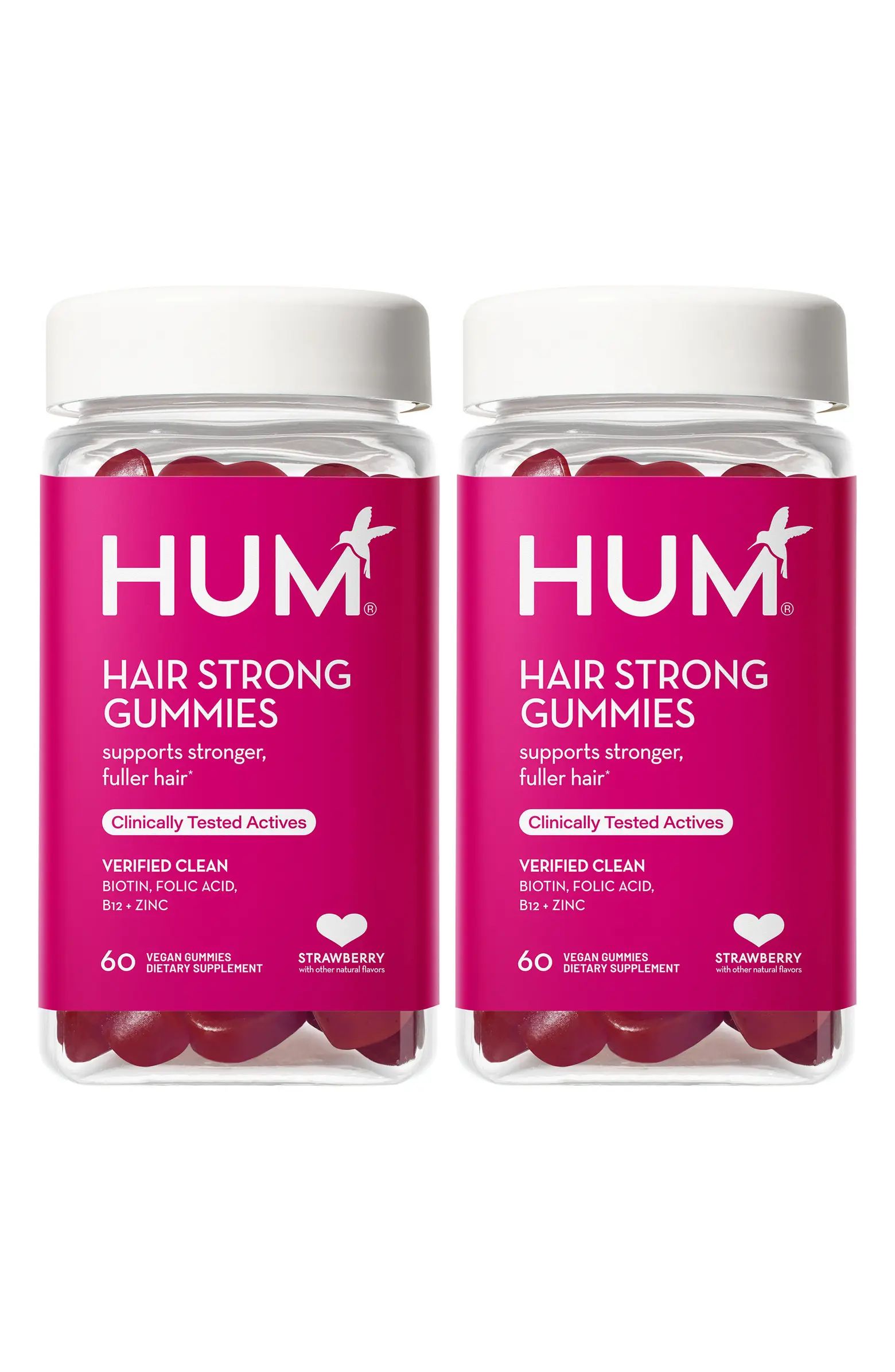 Hum Nutrition Hair Strong Vegan Gummies for Stronger & Fuller Hair Duo $52 Value | Nordstrom | Nordstrom