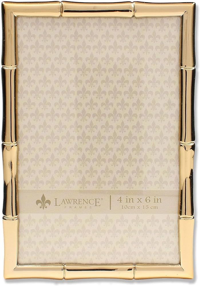 Lawrence 712246 4-Inch W x 6-Inch H Gold Metal Picture Frame with Bamboo Design | Amazon (US)