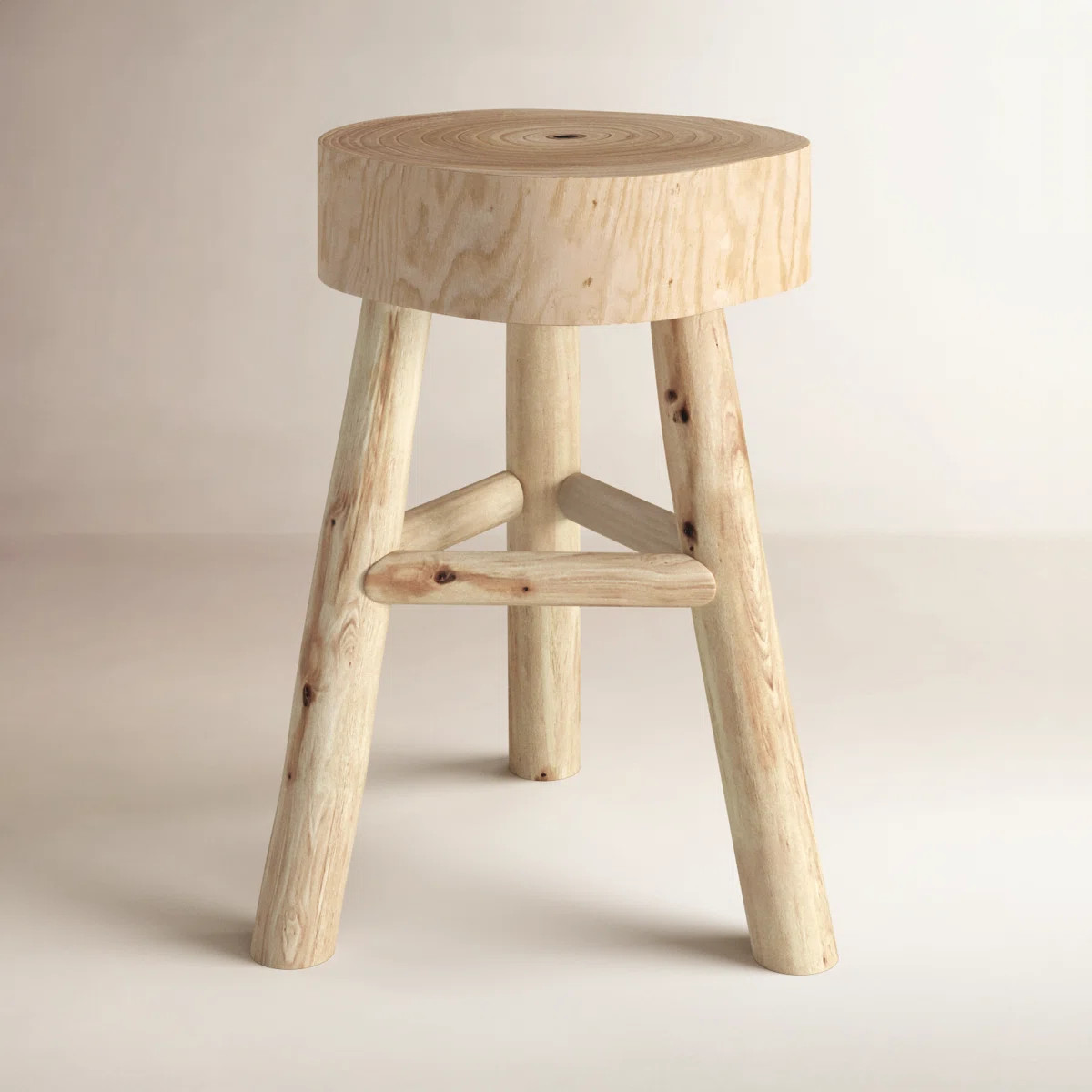 16" H Solid Wood Live Edge Accent Stool | Wayfair North America