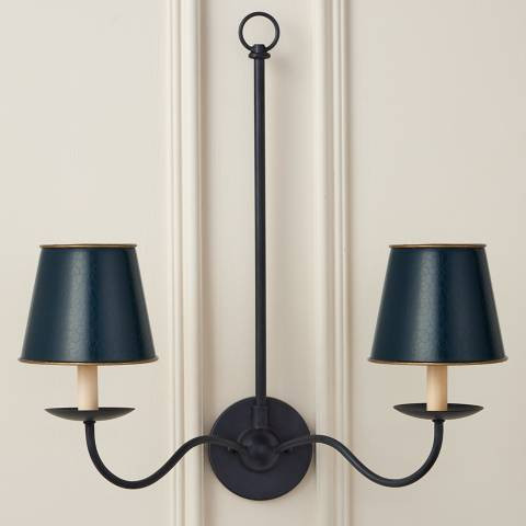 Currey &amp; Company 5" x 6" x 6" Tole Blue Tapered Shade | Lamps Plus