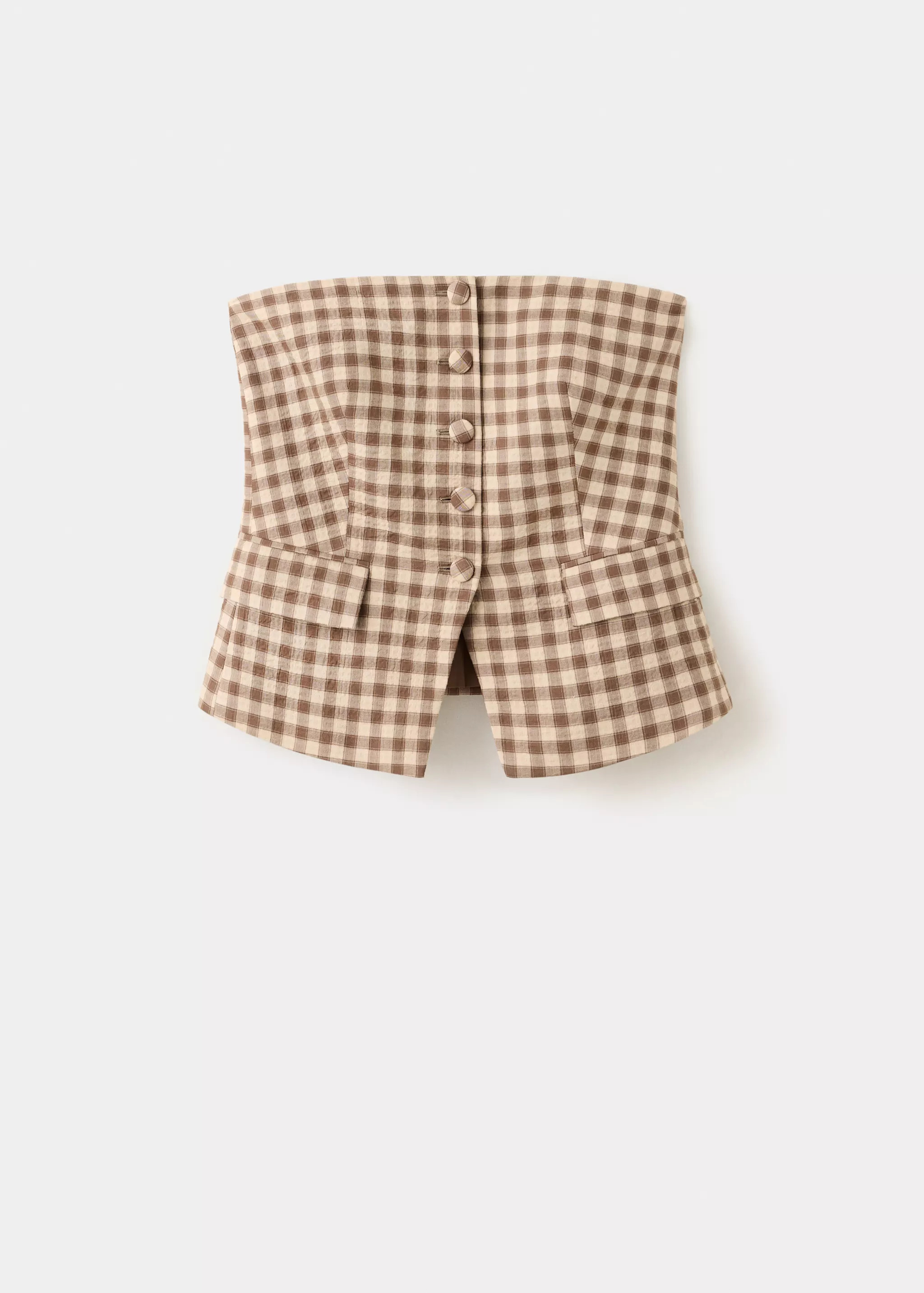 Gingham strapless top | Mango (US/MX/AU)