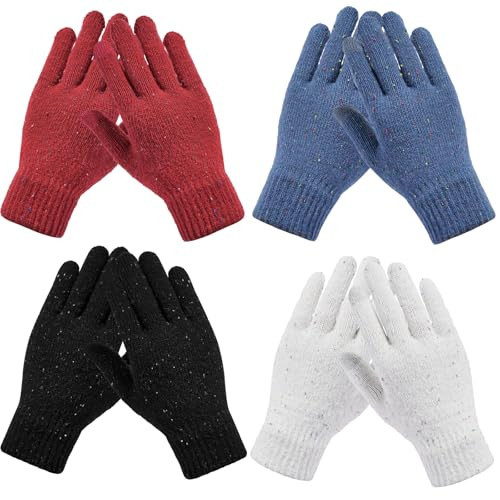 Loiyadn Winter Gloves for Women Cold Weather - 4 Pairs Winter Gloves with Touchscreen Fingers, Warm Knit Womens Gloves for Cold Weather Comfort | Amazon (US)