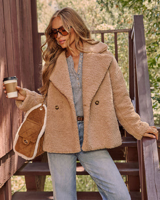 Yulissa Double Breasted Moto Teddy Jacket | VICI